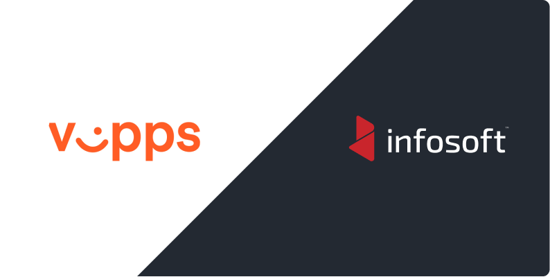 Vipps- og Infosoft-logoer vist side om side, som symbol på deres partnerskap.